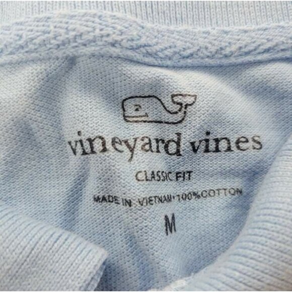 Vineyard Vines Mens Polo Shirt M Blue Collared Short Sleeve Embroidered Whale - Picture 4 of 5